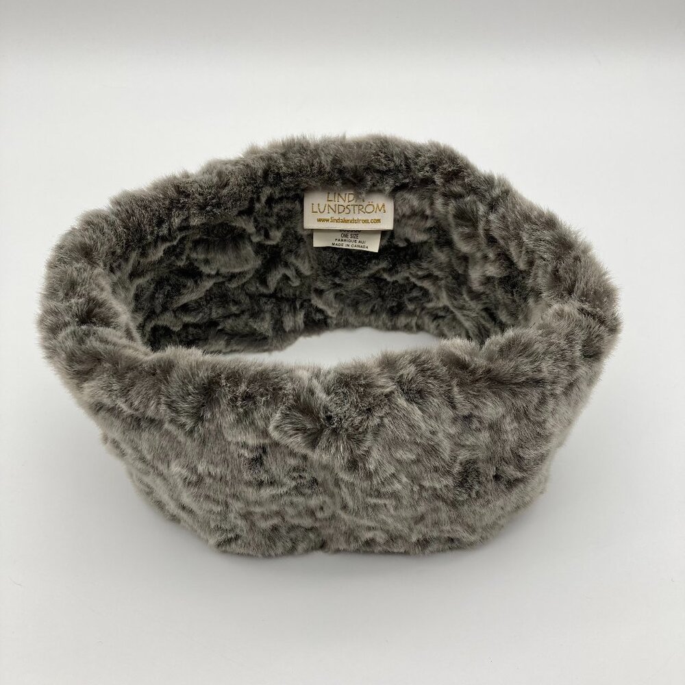 Linda Lundstrom Faux Fur Accessory Grey Multi-Way Neck-Warmer Headband One Size